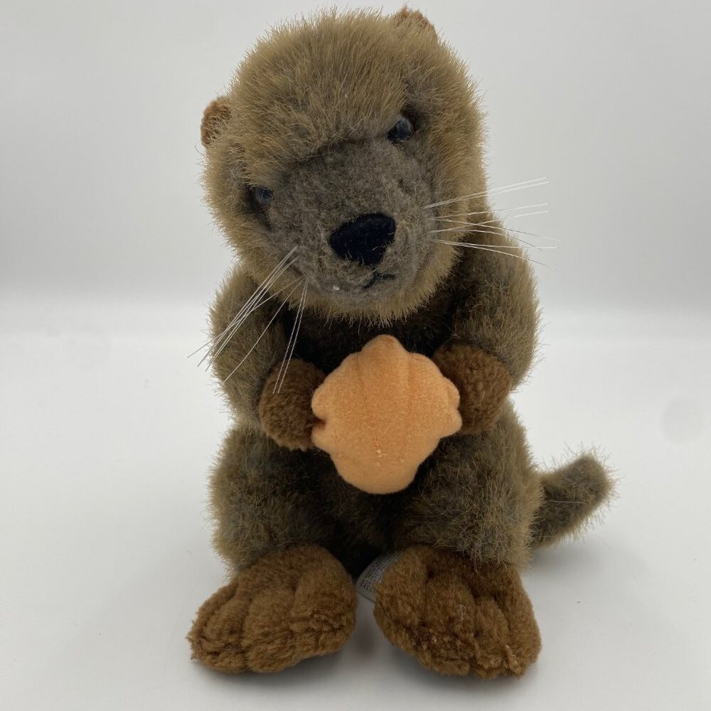 Sea World Sea Otter Holding Shell Plush 9" Stuffed Animal Toy Busch Gardens